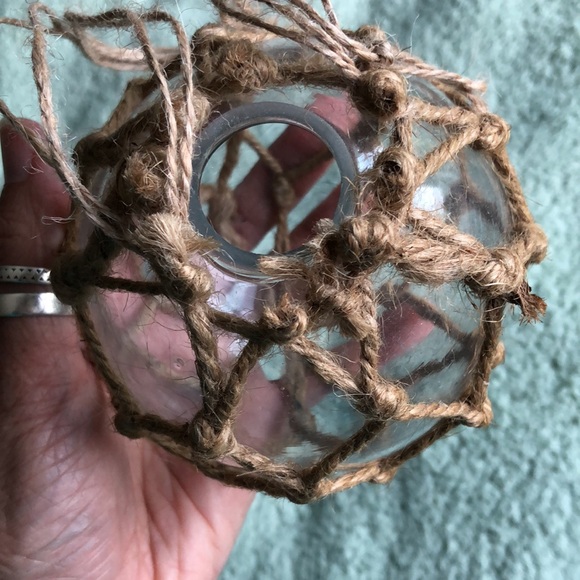 Glass Orb Vase Knotted Rope Float Potion Bottle Root Plant Cuttings - Picture 5 of 6